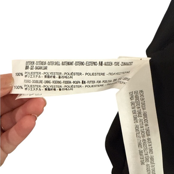 ZARA BASIC Black Tiered Layered Long Sleeve Blouse XS - Picture 8 of 8